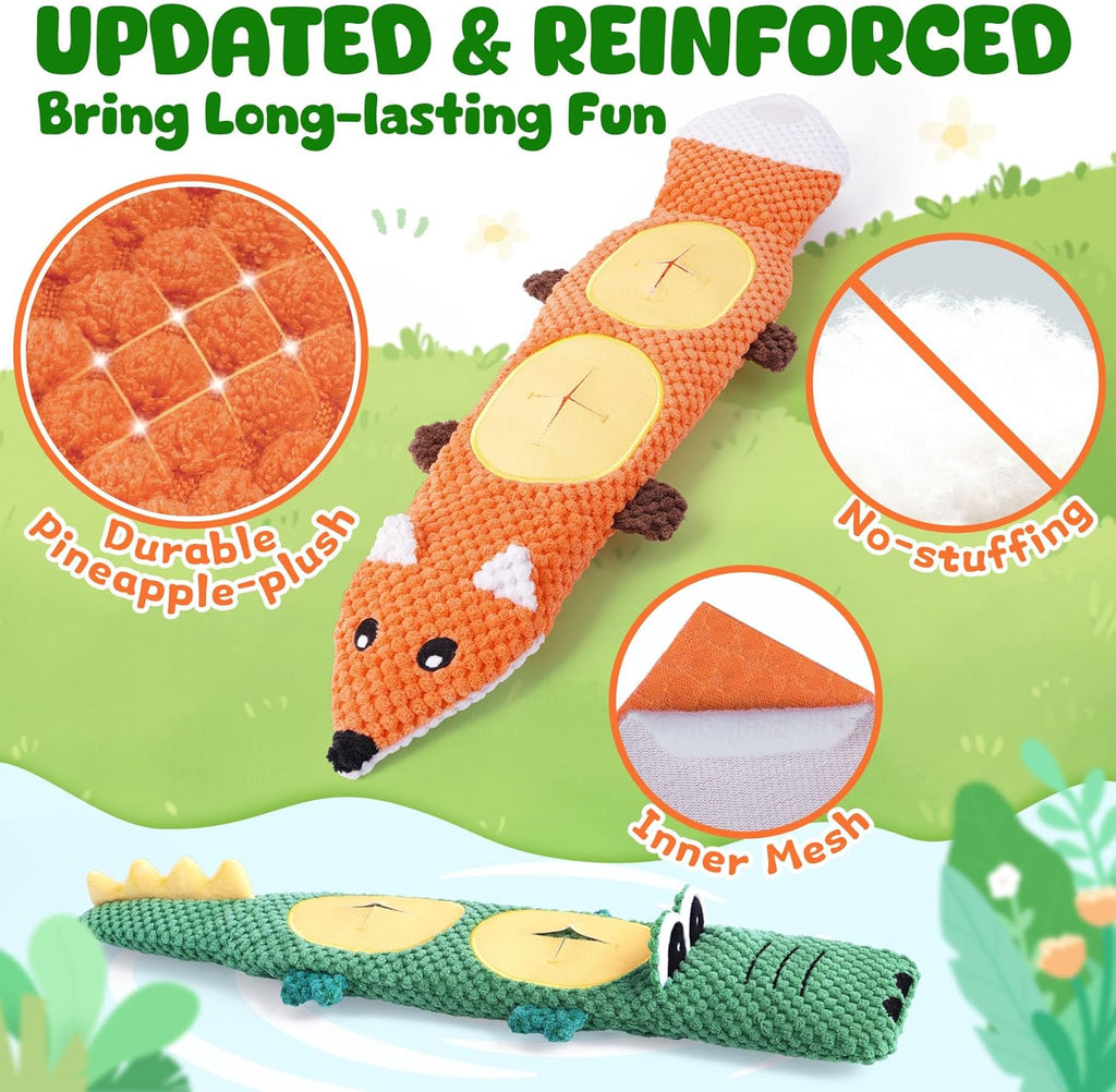 Dog Toys for Aggressive Chewers, 2 Pack No Stuffing Interactive Dog Toys for Boredom and Teething, Squeaky Chew Toy for Small, Medium Breed to Keep Them Busy