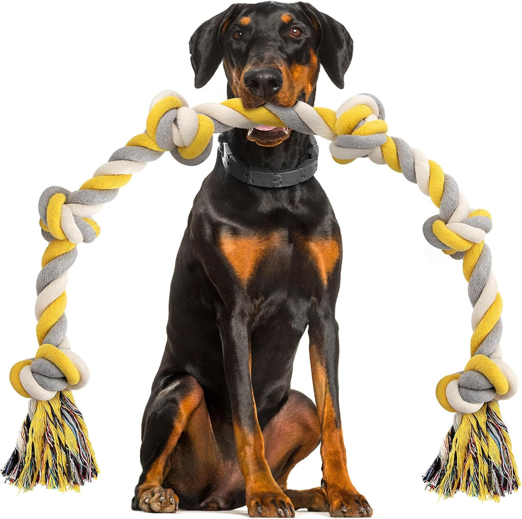 Dog Rope Toy for Large Dogs Aggressive Chewers 40in Long Heavy Duty Rope Toy Almost Indestructible Dog Tug Toy Puppy Cotton